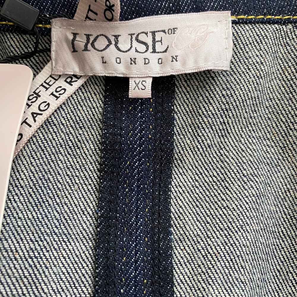 House of CB Dark Denim Etienne Jacket Mini Dress Blue Size XS NWT - Picture 5 of 6
